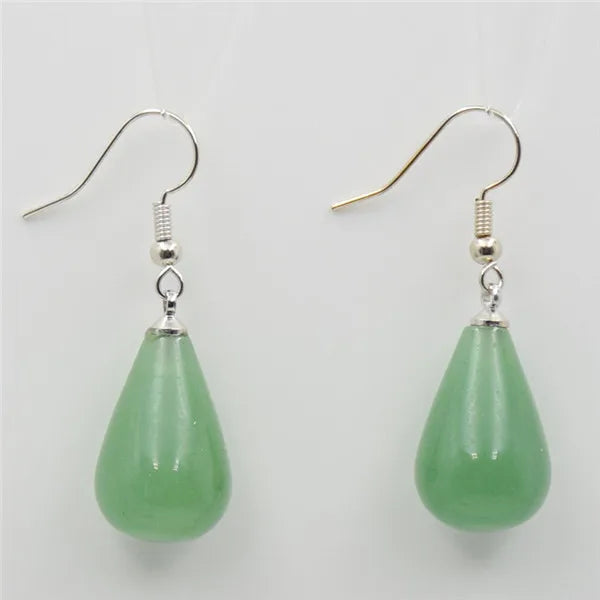 Obsidian Rose Quartz Teardrop Healing Earrings Jewelry