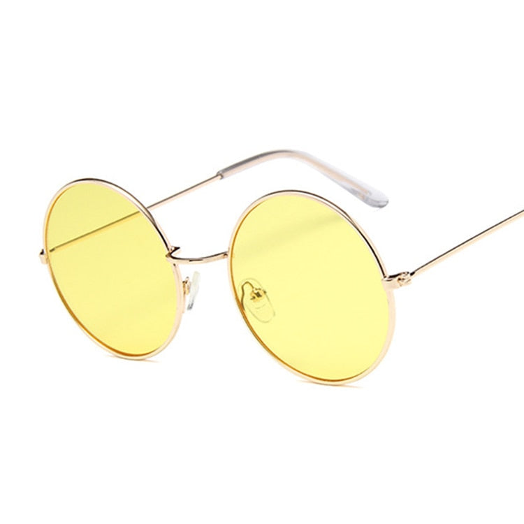2019 Retro Round Pink Sunglasses Woman Brand Designer Sun Glasses For Woman Alloy Mirror Female Oculos De Sol Black