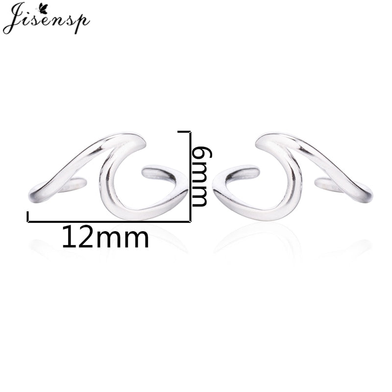 Jisensp Punk Waves Ear Climbers Earrings for Women Stud Earings Ear Crawler Bohemian Cute Earing Piercing Earings Pendientes