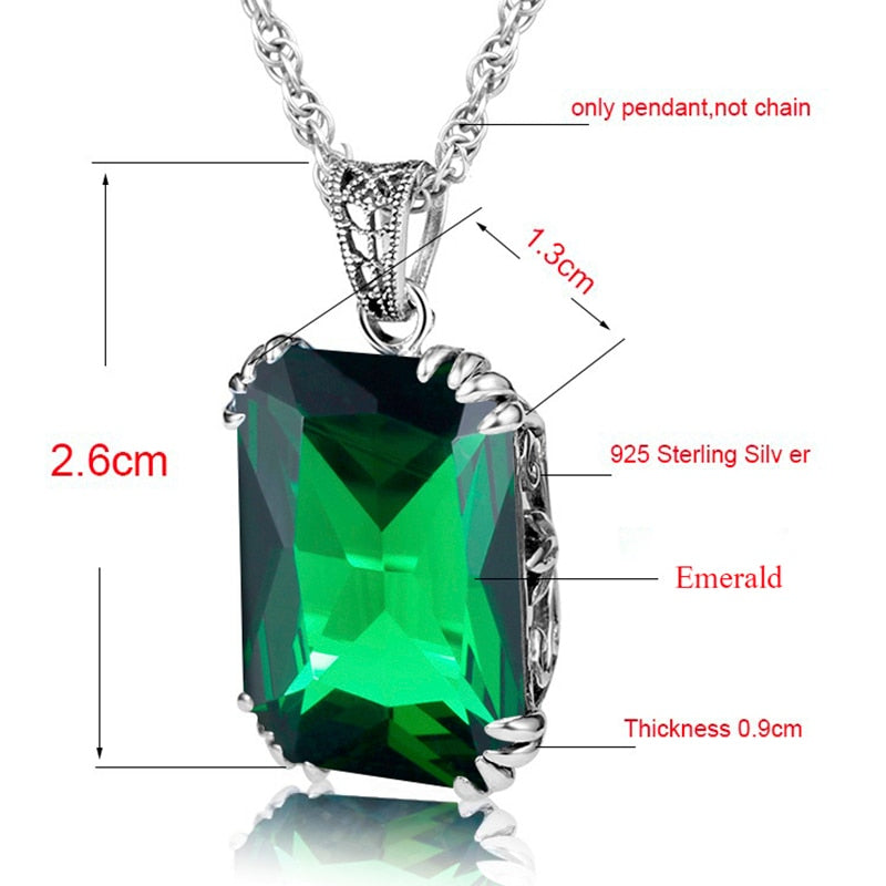 Szjinao Charms Steven Universe Solid 925 Sterling Silver Pendant Necklaces Green Stone Crystal For Women Wedding Decoration