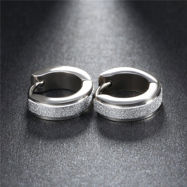 ZORCVENS Silver Color&Gold-Color Punk Rock Stainless Steel Small Hoop Earrings for Women Wedding Party Jewelry