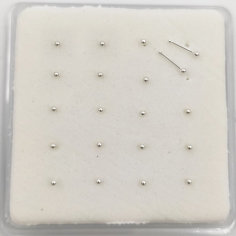 100% 925 Sterling Zilver 1.5 Mm Bal Neus Stud Pin Klassieke Neusgat Piercing Sieraden 20 Stks/pak