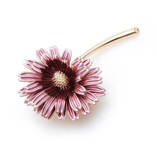 Wuli&baby Enamel Pink Daisy Trendy Brooch Flower Pin For Women and Mom Gift Simple Accessories 2019 - Charlie Dolly