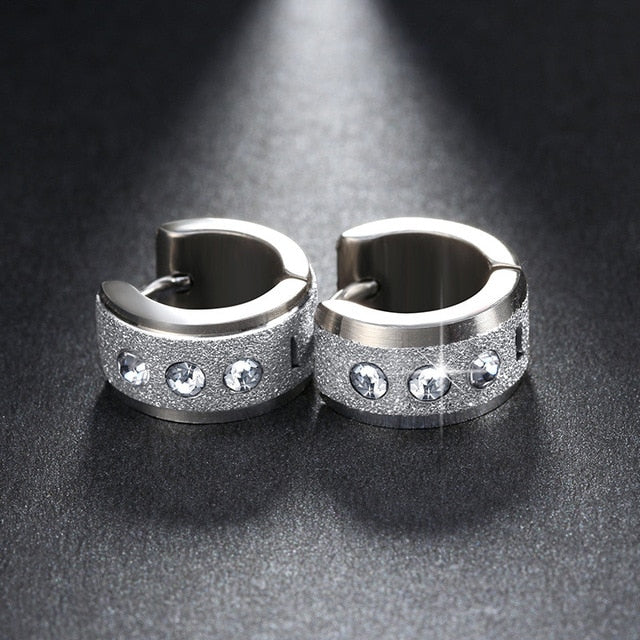 ZORCVENS Silver Color&Gold-Color Punk Rock Stainless Steel Small Hoop Earrings for Women Wedding Party Jewelry