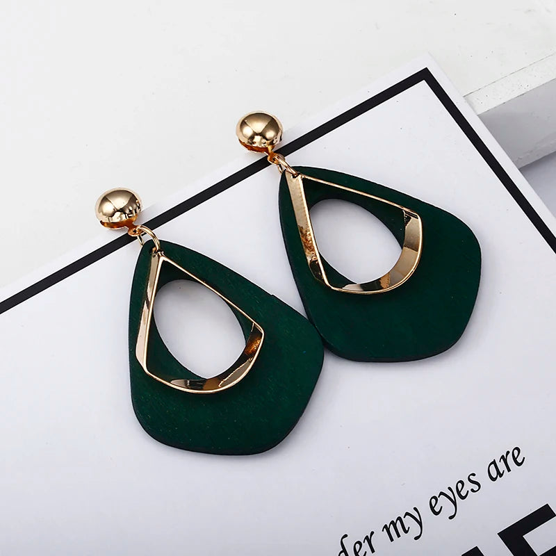 Hollow Geometric Ethnic Statement Earrings Jewelry