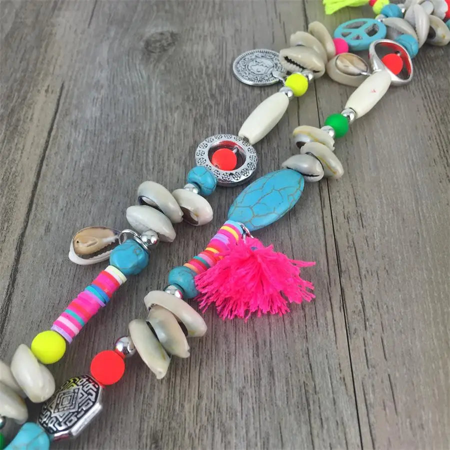 Colorful Fringe Tassel Maxi Necklace Jewelry