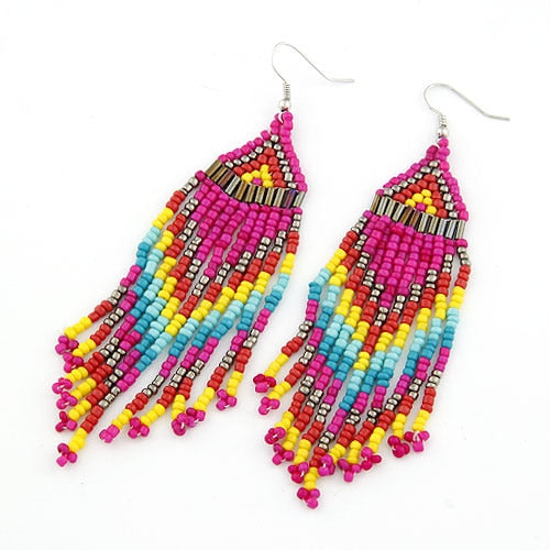 Kymyad Earrings 2022 Trend New Long Dangle Earrings Vintage Earings Fashion Jewelry Female Earrings Tassel Beads Chains Earring