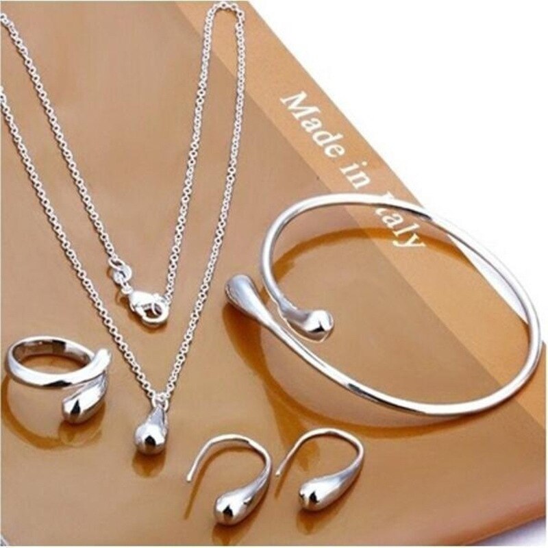 4pcs/set Necklace Earrings Cartoon Unicorn Necklace Earring Jewelry Pink Girls Gift Jewelry Jewelry Earring and Necklace Set