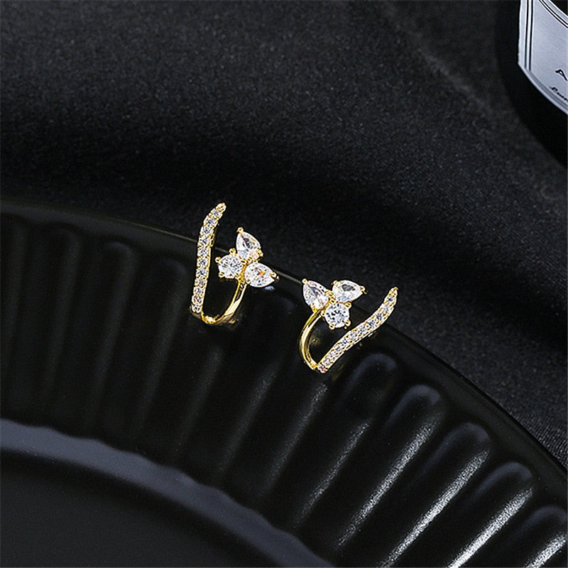Pearl Rhinestone Bear Love Earrings Female Exquisite Small Earrings Korea Simple Cute Earrings Female Party Beautiful Jewelry - Charlie Dolly