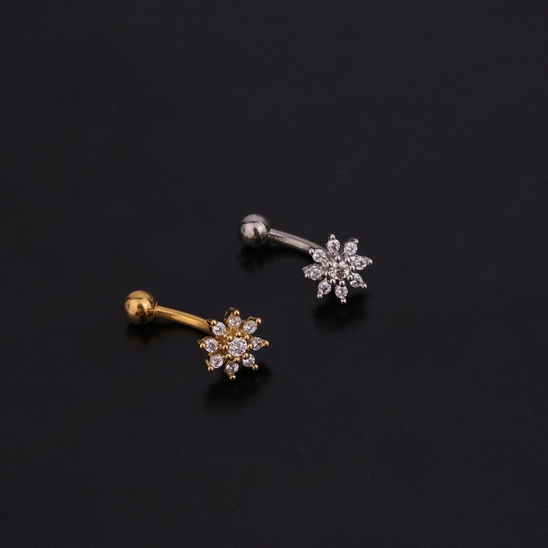 1Pc 1.6x8mm Eyebrow Daith Snug Ring Piercing Curved Barbell Tragus Forward Helix Piercings for Women Men Rook Earrings Piercing