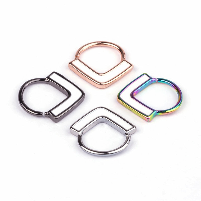 1pc Copper Nose Rings Hoop Septum V-Shap Ear Stud Tragus Cartilage Earring Helix Eyebrow Lip Piercing Nariz Body Jewelry 18G