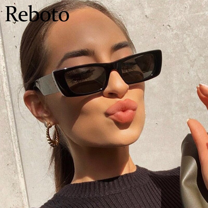 Vintage Small Pink Shades For Women Square Sunglasses 2021 Luxury Designer Rectangle Sun Glasses Female Nude Eyewear UV400