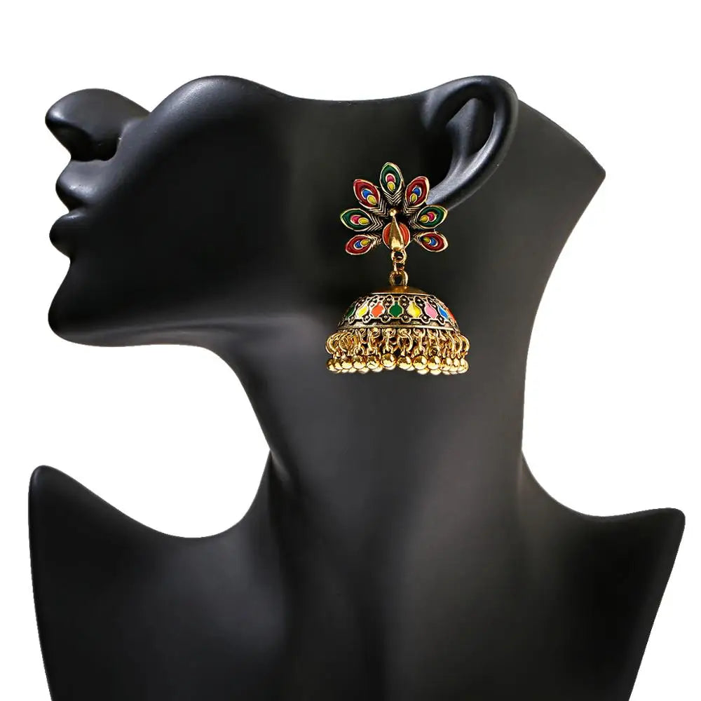 Pearl Bead Indian Jhumka Hanging Earrings Jewelry