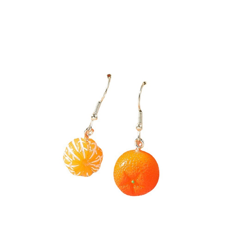 Unusual Earing Women Orange Fruit Drop Hanging Earrings 2023 for Teen Funny Girls Female Ear Rings Jewelry Gift Stainless Steel