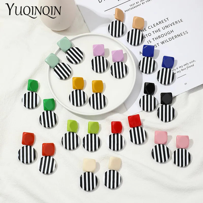 Large Acrylic Resin Statement Drop Earrings Jewelry