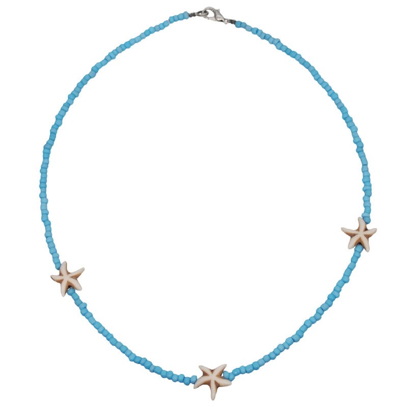 3 PCS OFF 10% Bohemian Colorful Seed Beads Necklace Long Horn Pendant Starfish Multi-layer Pearl Necklace Set For Women Jewelry