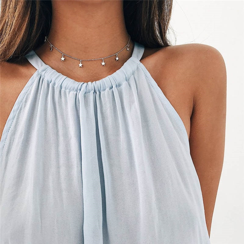 2023 Boho Necklaces & Pendants Vintage Multilayer Choker Necklace Women Fashion Collar Collier Femme Moon Jewelry Accessories