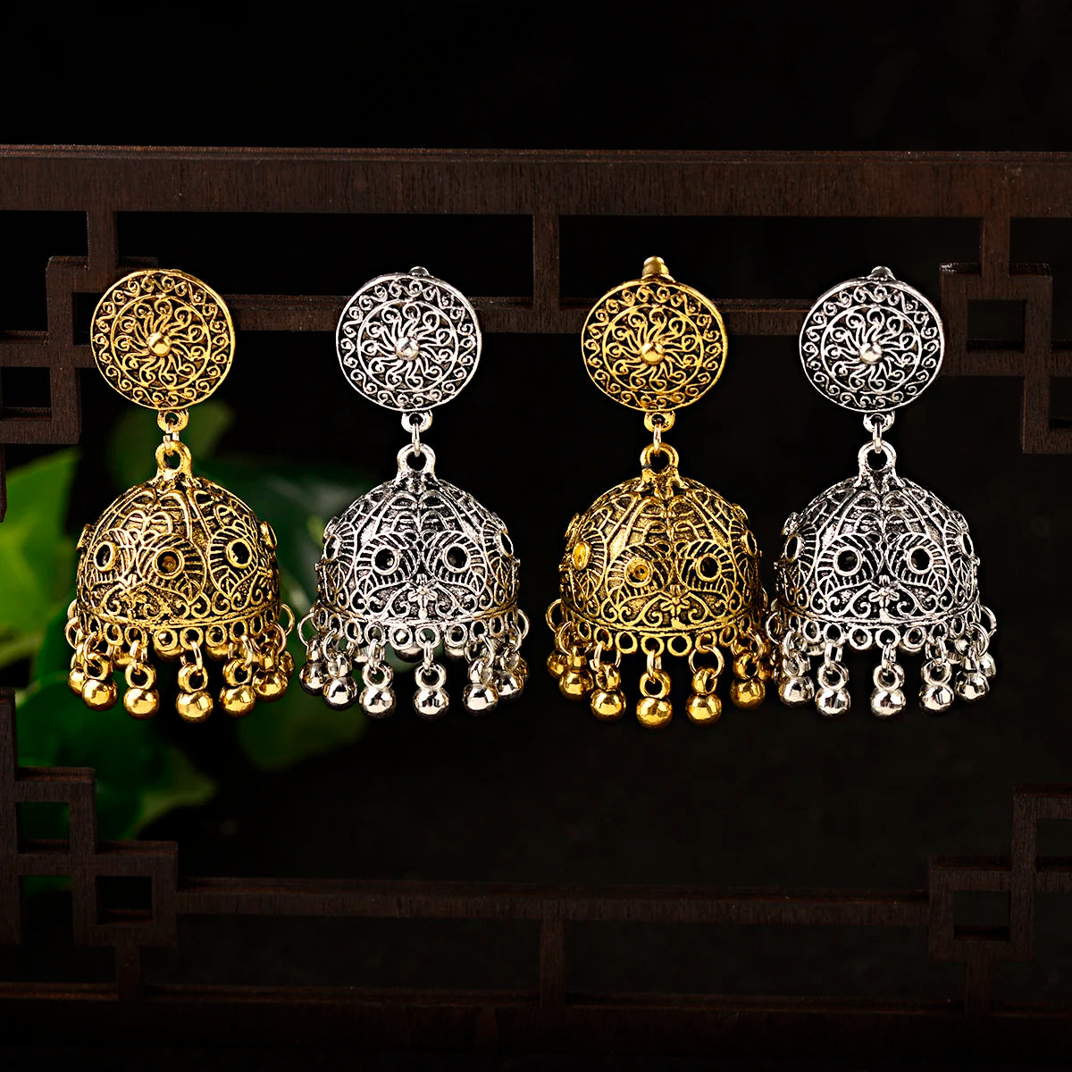 Pearl Bead Indian Jhumka Hanging Earrings Jewelry
