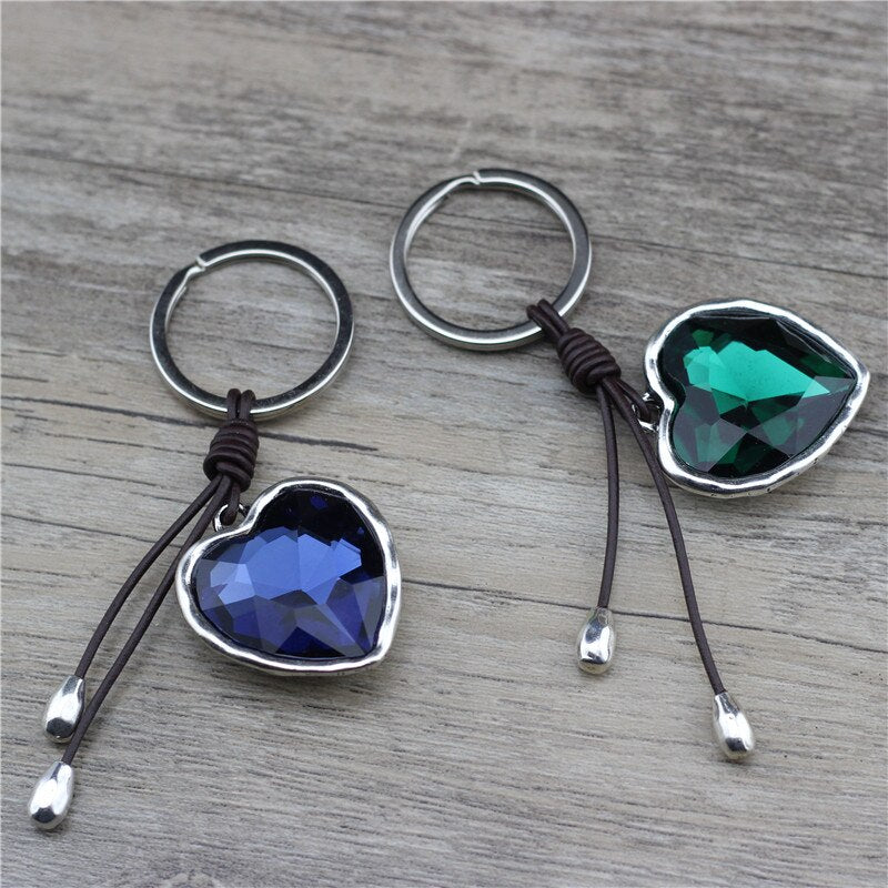 Anslow Brand Fashion Jewelry Classic Large Pendant Ocean Heart Keychain Key Rings For Lady Door Car Bag AccessoriesL LOW0015KY
