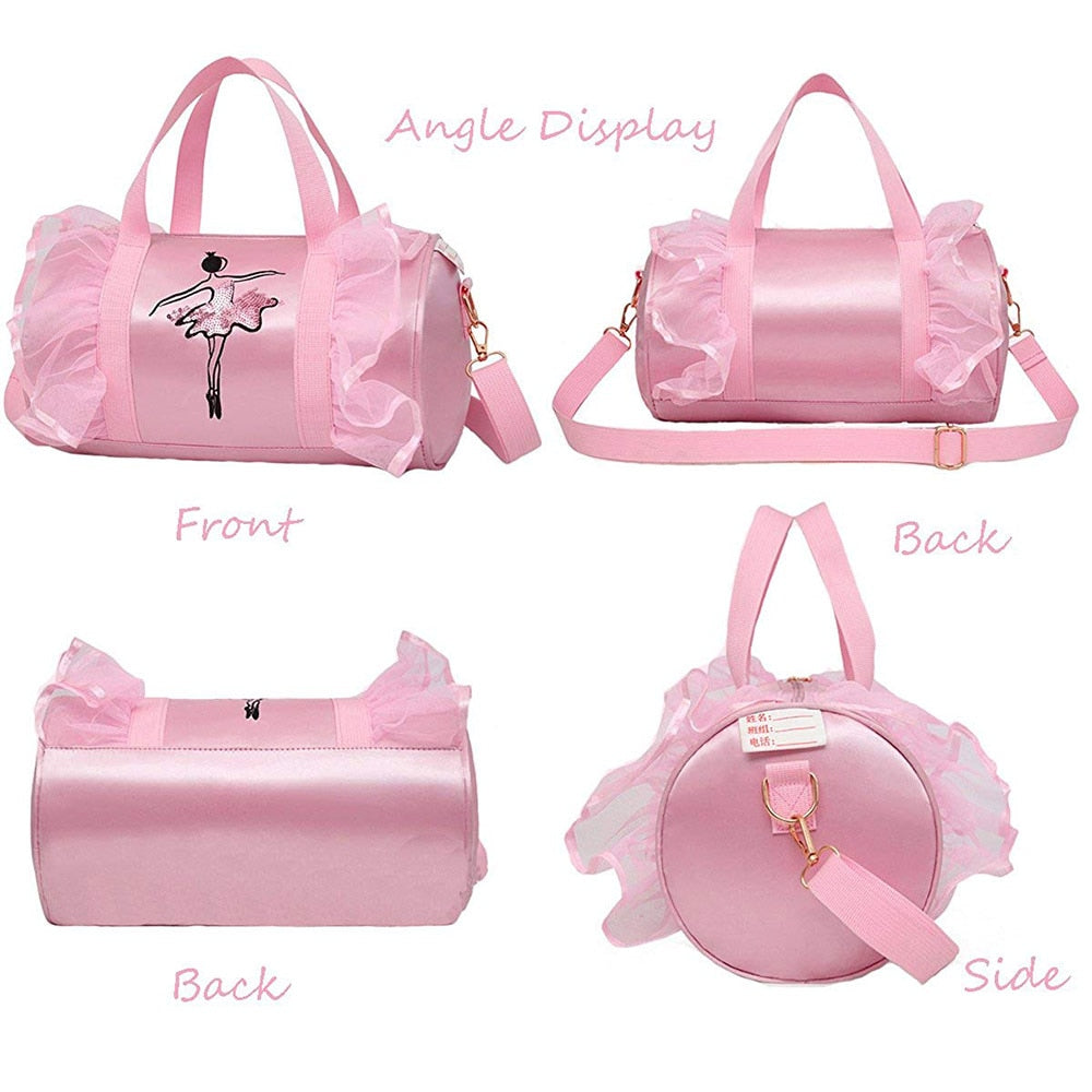 Ballet Dance Bags Pink Girls Sports Dance Kids Backpack Baby Barrels Package Bag Costume Clothes Shoes Dress Handbag