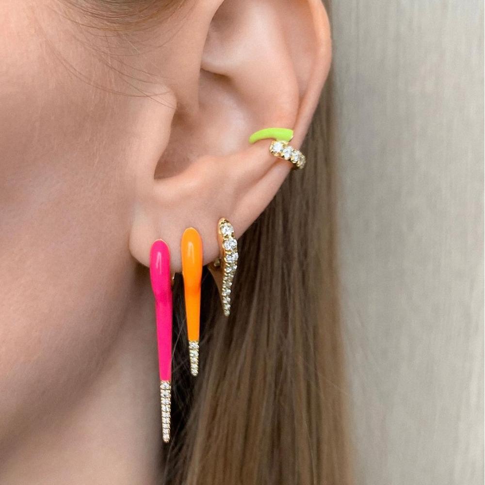 2020 summer hot selling no piercing Neon enamel ear cuff clip on earring Colorful fashion women jewelry