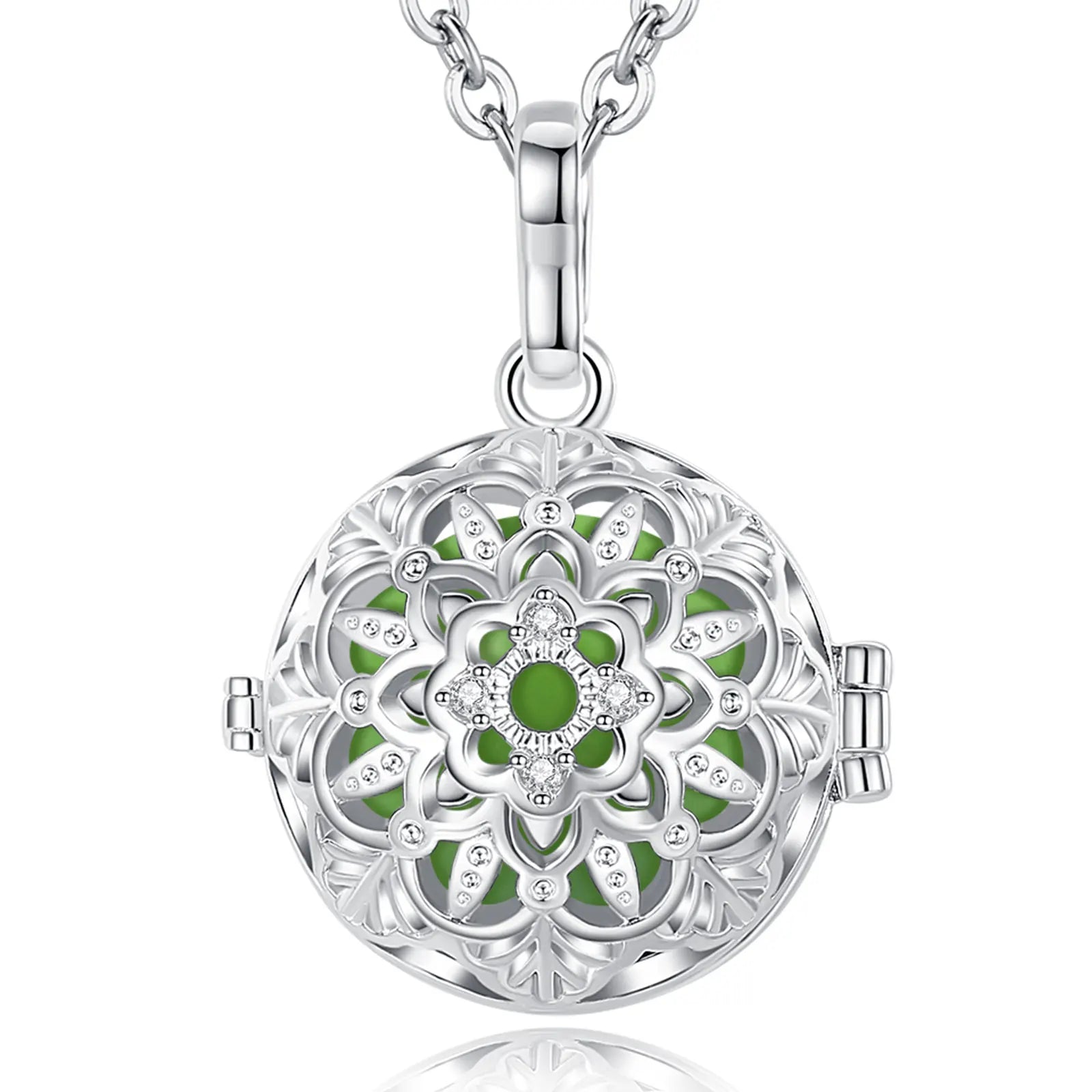 Eudora 18mm Harmony Ball Lotus Cage Pregnancy Bola Necklace, Angel Caller Amulet