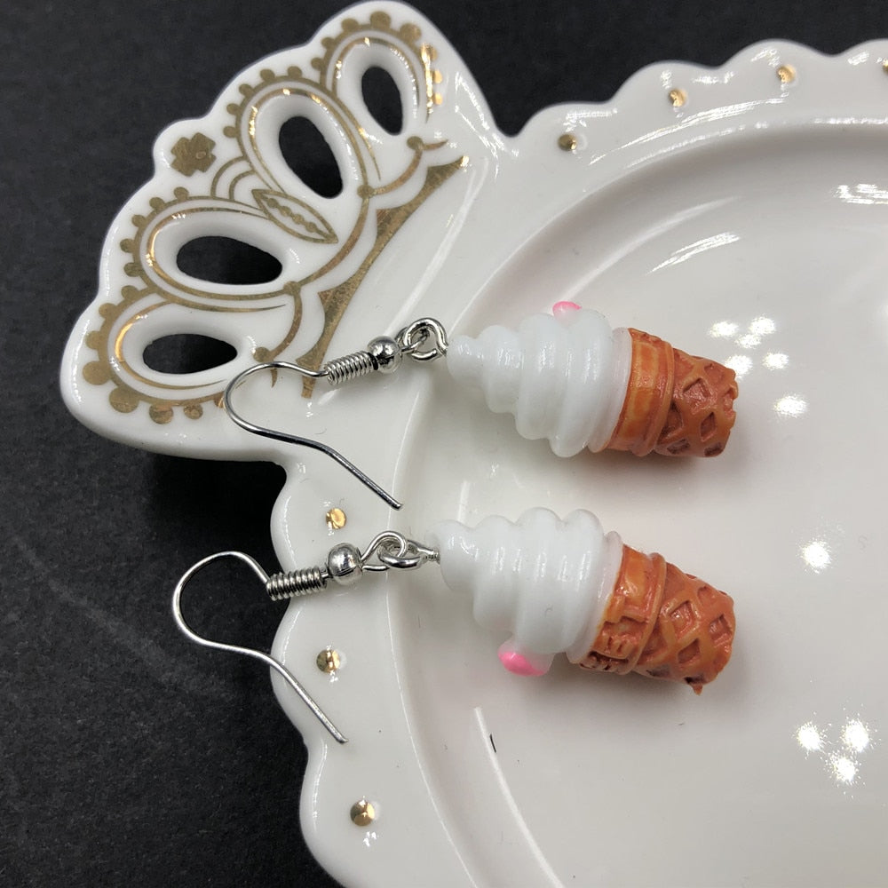 Fashion Creative Simulation Ice cream earrings Cute Handmade Earrings Womens Jewelry