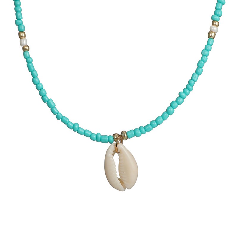 Exquisite Beaded Crystal Natural Shell Necklace Ohemia Style Handmade Women Statement Collares De Moda Beach Jewelry Friendship