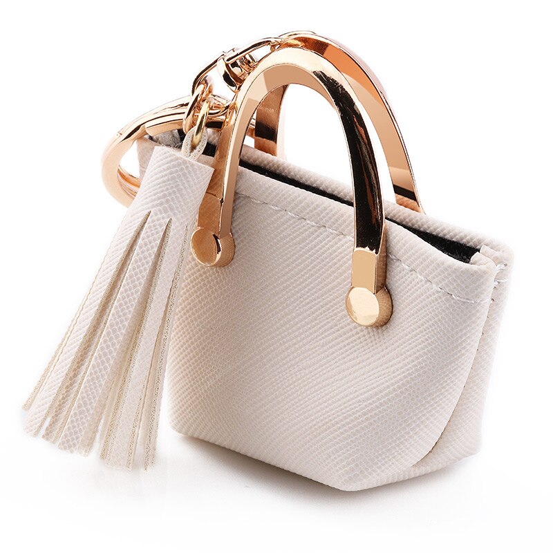 ZG Mini Small Bag Keychain Coin Purse Pink Blue Red Decoration Key Chains PU Leather Bag Storage Pendant Fashion Cute Jewelry