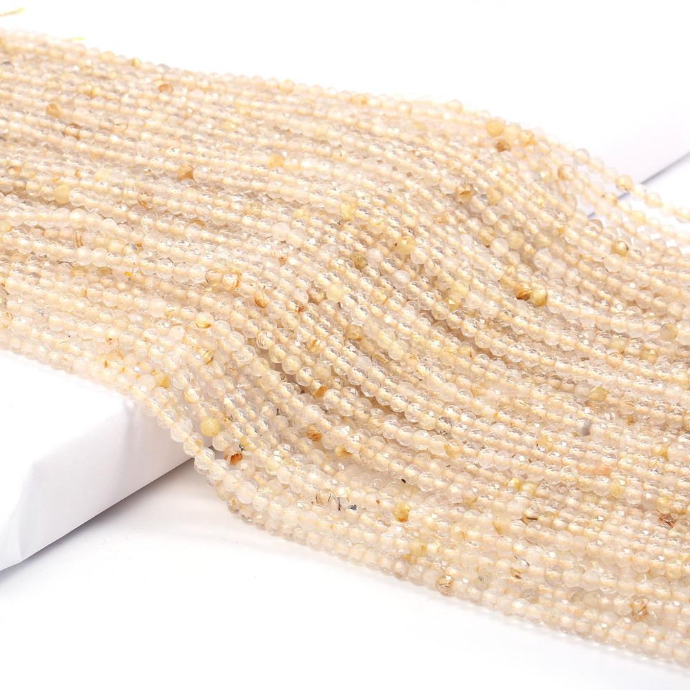 Natural Pink Tourmaline Beads Faceted Loose Round Beads for Jewelry Making Necklace DIY Bracelet Accessories 2 3mm