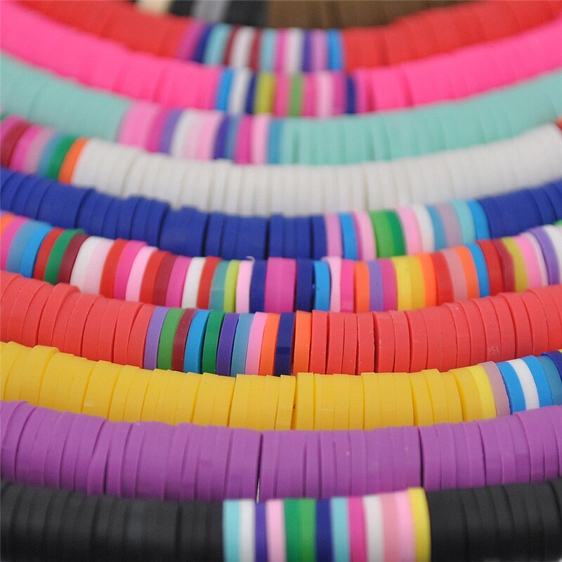 6MM Punk Polymer Clay Necklace Soft Pottery Choker Necklace Colorful Surfer Beads Collar Handmade Femme Jewelry Gifts