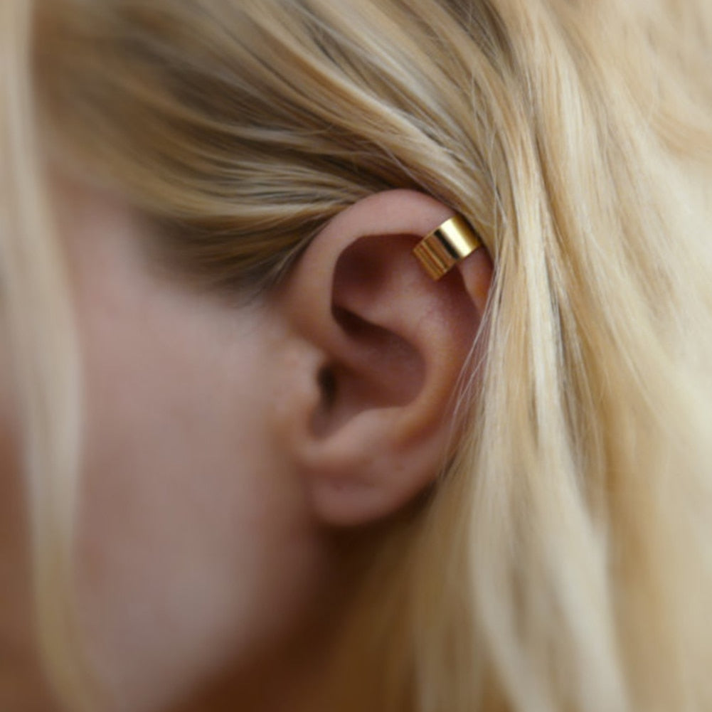 1Pcs Punk Rock Ear Earrings Fashion Women Cartilage Clip Cuff Wrap No Piercing-Clip On Women's Fashion Jewelry Accessories