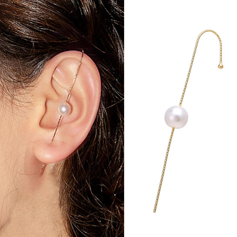 Gold Zirconia Ear Crawler Climber Earrings Jewelry