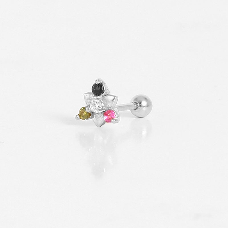 ROXI Flower Lightning Butterfly Cross Symbol Crown Eye Stud Earrings for Women Piercing Earrings Silver 925 Jewelry Pendientes