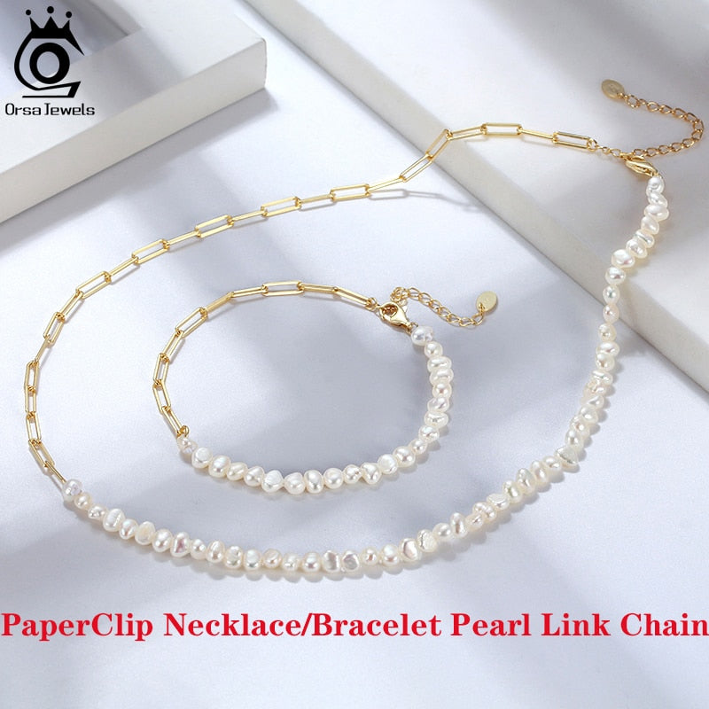 ORSA JEWELS 14K Gold Plated Genuine 925 Sterling Silver Paperclip Neck Chain 6/9.3/12mm Link Necklace for Women Men Jewelry SC39 - Charlie Dolly