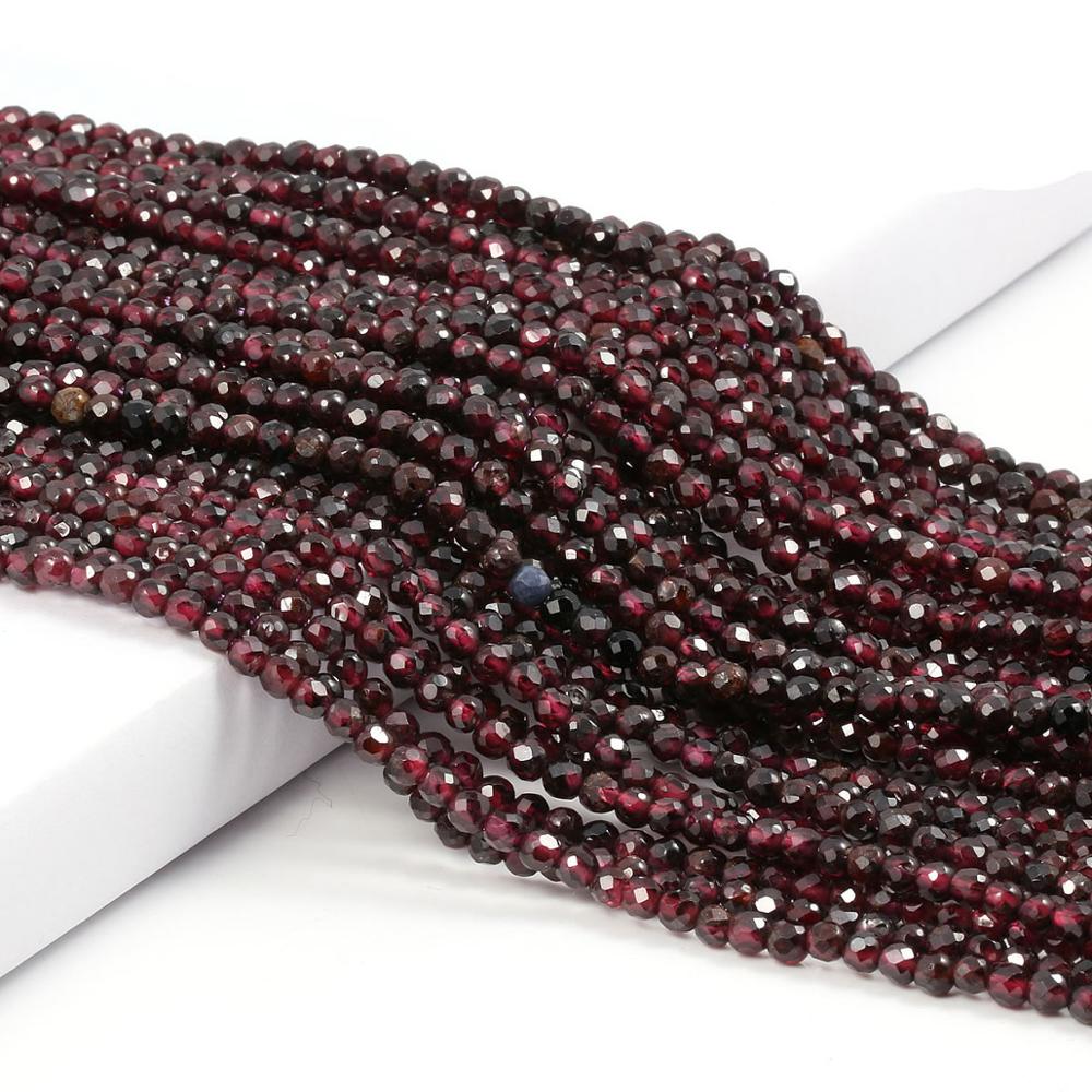 Natural Pink Tourmaline Beads Faceted Loose Round Beads for Jewelry Making Necklace DIY Bracelet Accessories 2 3mm