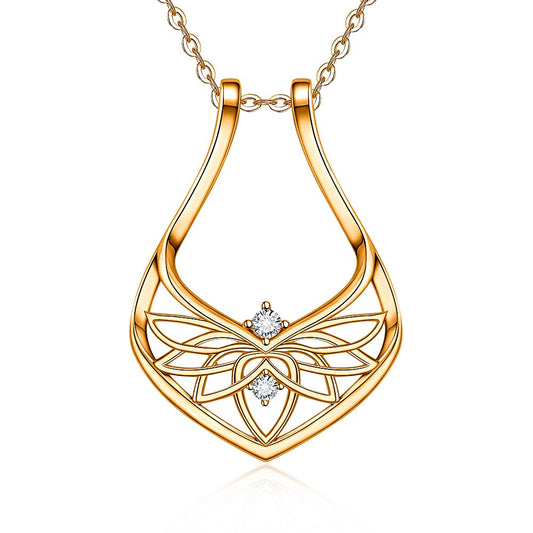Ring Holder Necklace Lotus Flower 925 Sterling Silver Engagement Wedding Magic Rings Multiple for Women - Charlie Dolly