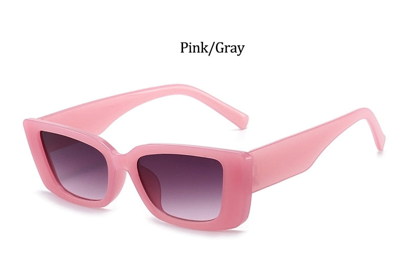 Vintage Small Pink Shades For Women Square Sunglasses 2021 Luxury Designer Rectangle Sun Glasses Female Nude Eyewear UV400