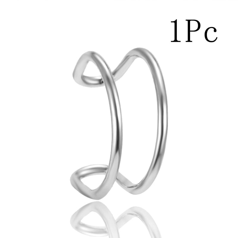 Simple Geometric Ear Cuff No Piercing Cartilage Clip Earring for Women Punk Vintage Butterfly Jewelry Party Accessories 1 PC