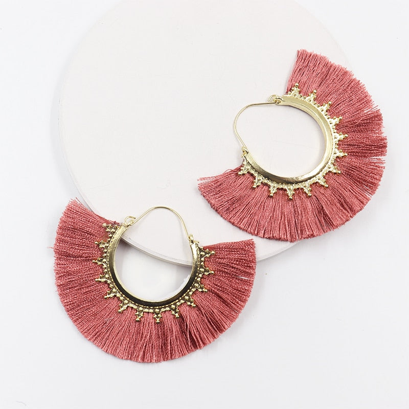 Round Tassel Earrings for Women Jewelry Drop Dangle Earrings Pendientes Mujer Moda Brincos Party Wedding Statement Earrings
