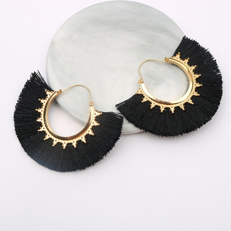 Round Tassel Earrings for Women Jewelry Drop Dangle Earrings Pendientes Mujer Moda Brincos Party Wedding Statement Earrings