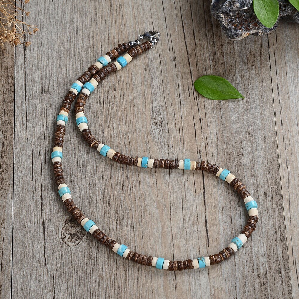 coconut shell men's necklace simple natural wood necklace men's yoga meditation jewelry men's accessories