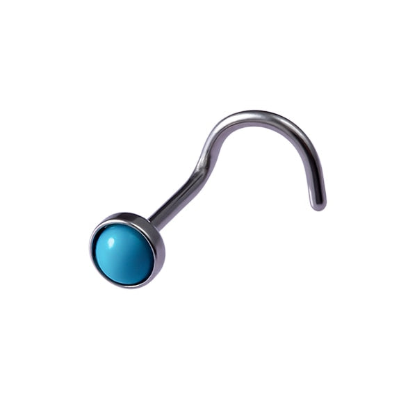 1PCS Fashion Nose Piercing rings 20G Steel Bar Nostril Nose Septum 5-Shape Screws Nose Studs Delicate Piercing Jewelry In Nose
