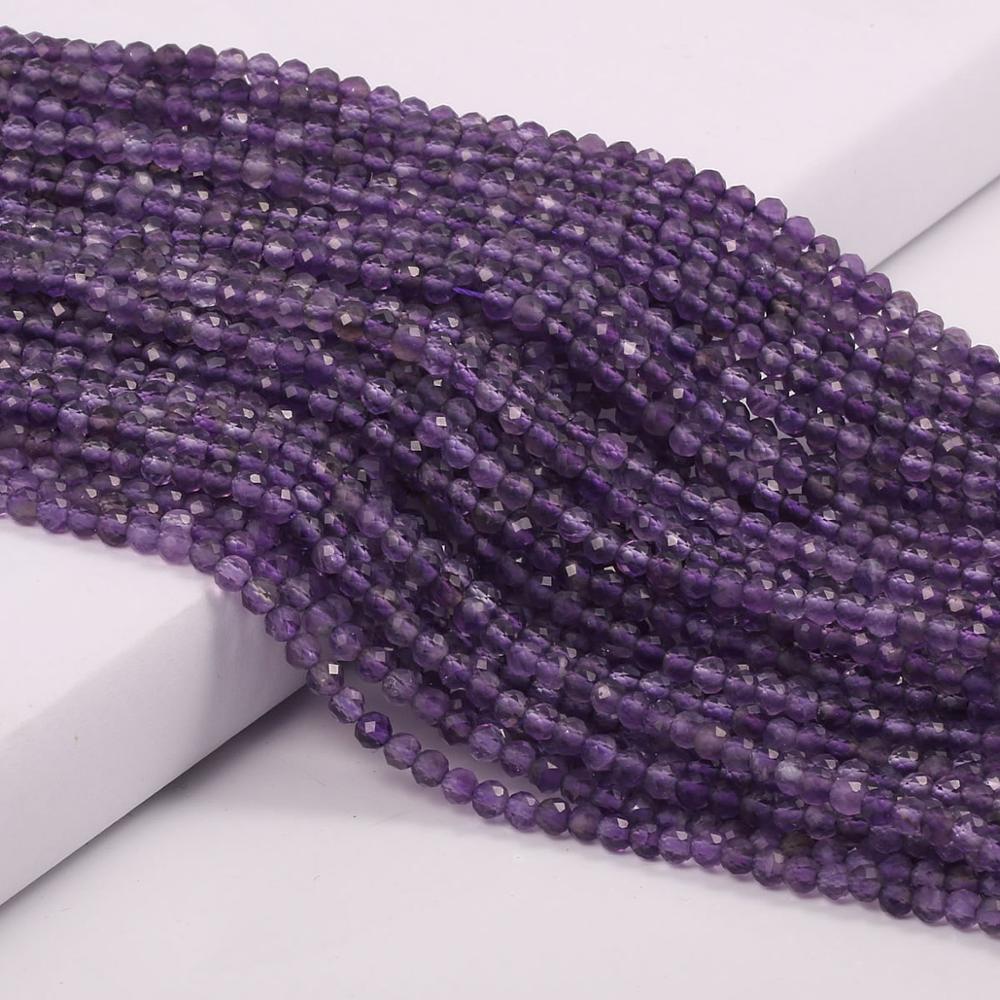 Natural Pink Tourmaline Beads Faceted Loose Round Beads for Jewelry Making Necklace DIY Bracelet Accessories 2 3mm
