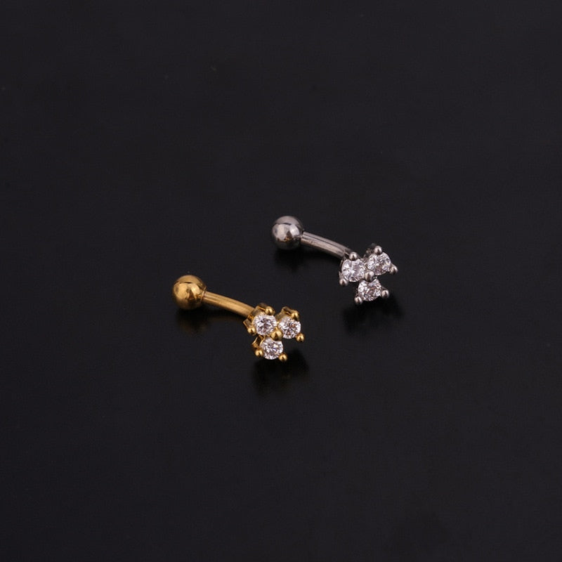 1Pc 1.6x8mm Eyebrow Daith Snug Ring Piercing Curved Barbell Tragus Forward Helix Piercings for Women Men Rook Earrings Piercing