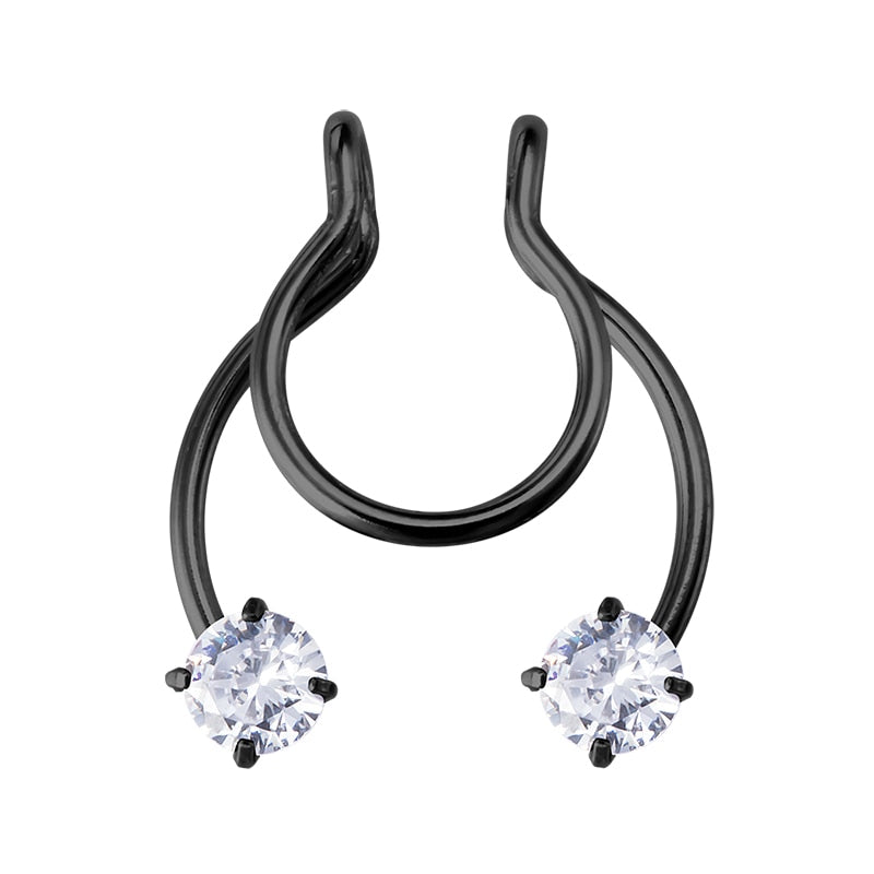 Fake Nose Ring Non Piercing Horseshoe Septum Piercing Magnetic Hoop Stainless Steel Reusable Magnet Punk for Women Jewelry Gifts