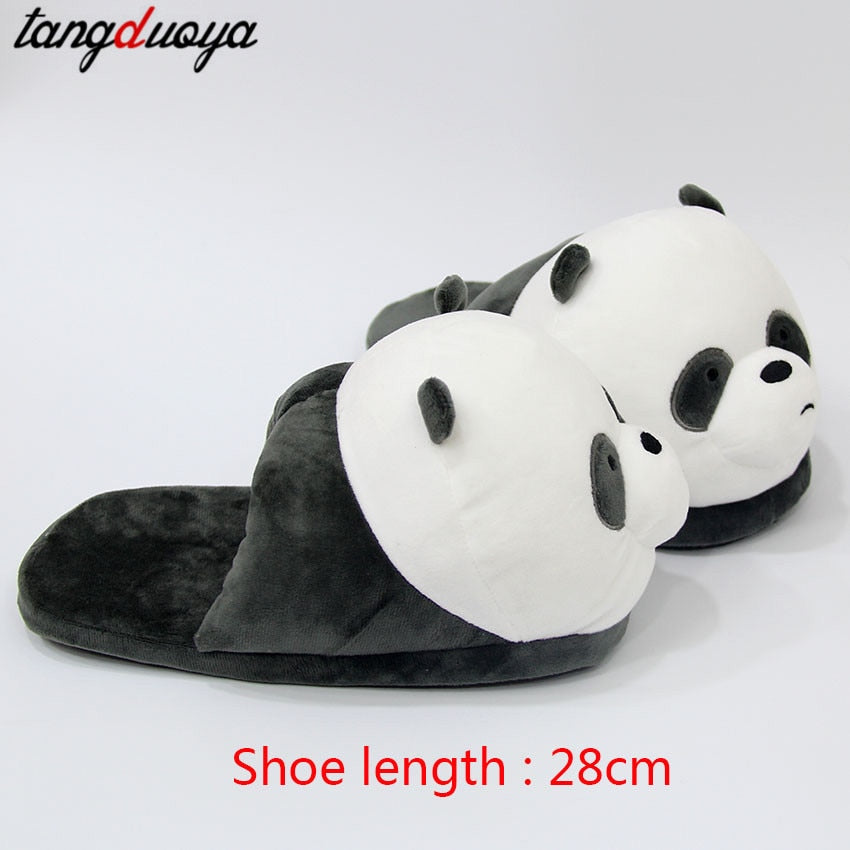 house slippers Plush Animal Warm Shoes Cotton Slippers Anime Panda Polar Bear Cosplay Shoes Female Couple Slippers Adult Style