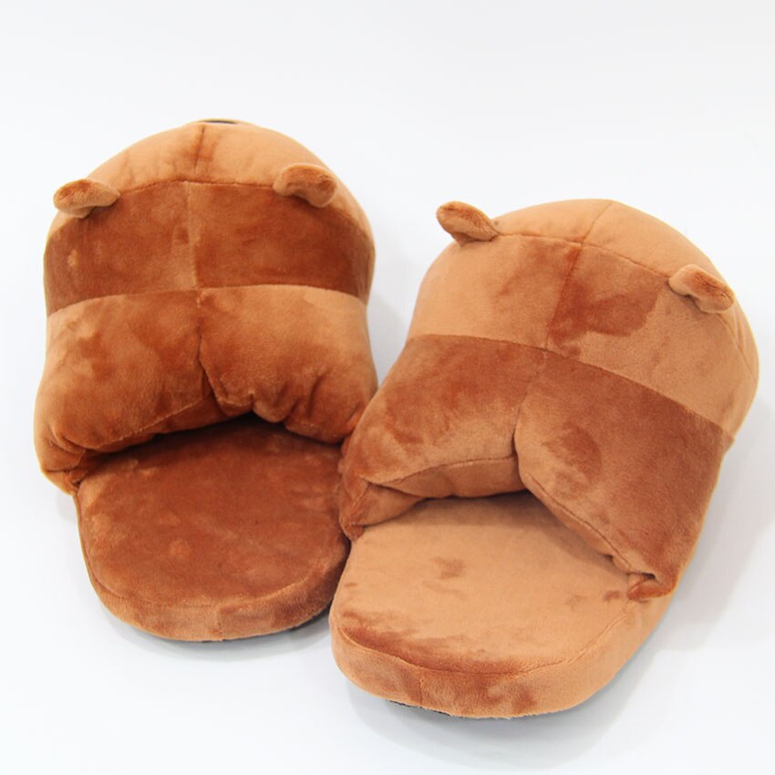 house slippers Plush Animal Warm Shoes Cotton Slippers Anime Panda Polar Bear Cosplay Shoes Female Couple Slippers Adult Style