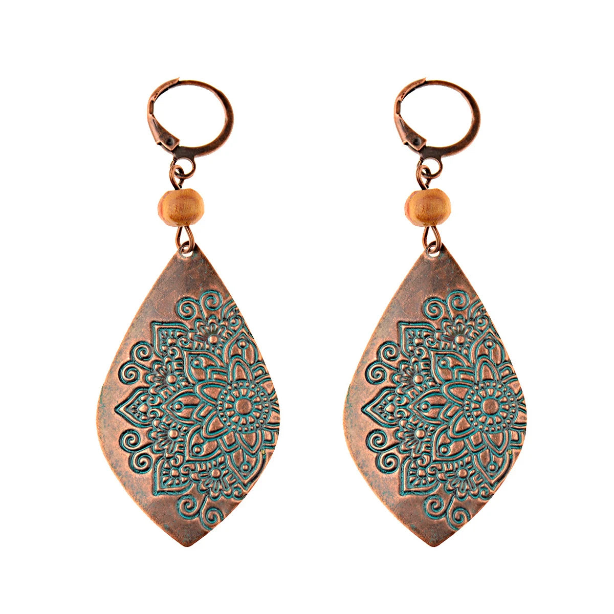 أقراط متدلية مصنوعة من سبائك البرونز العتيق للنساء أقراط Jhumka الهندية ذات سلسلة طويلة بوهو تريبل