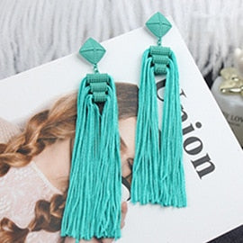 Long Tassel Earrings Fashion Jewelry 2023 Bohemia Statement Summer Dangle Aesthetic Earrings for Women Accessories Korean Style